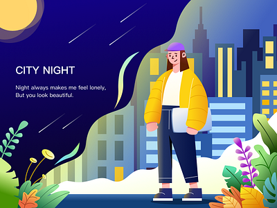 City night design illustration illustrations ui web