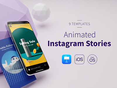 Animated Instagram Stories - III 3d blender instagram instagram stories ios keynote macos social media templates