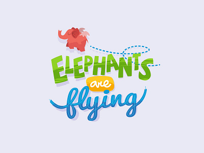 Flying Elephants elephant elephants flying funny illustration typo vector wings