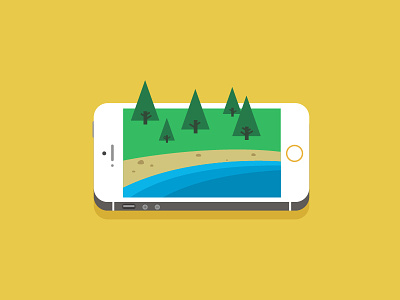Nature App app design flat ios iphone nature phone trees water