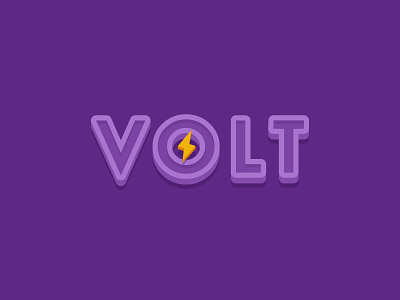 Volt design flat lightning logo purple typo volt