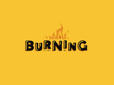 Burning burning design fire hot oneyearofdesign type typo vector