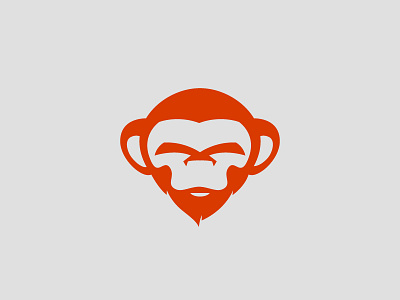 Monkey animal brand face flat icon identity logo minimal monkey oneyearofdesign vector