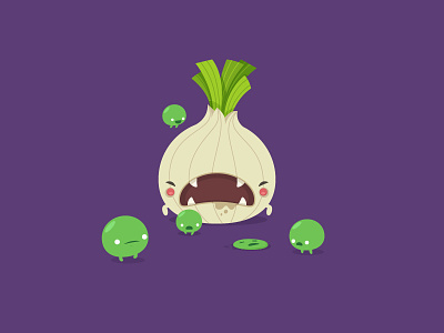 The Onion cartoon characters cute funny illustrations monsters oneyearofdesign onion peas vector vegetables
