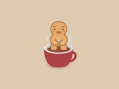 Gingerbread bath cartoon chocolate coffee cup ginger gingerbread hot illustration vector