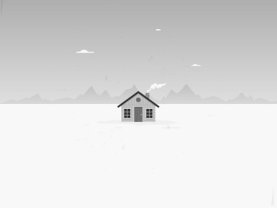 Lonely Cabin cabin house landscape north snow vector white winter