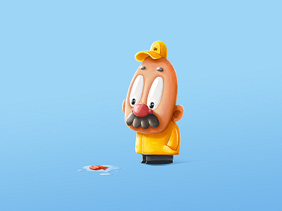 Fisherman cartoon character concept fish fisherman funny yellow