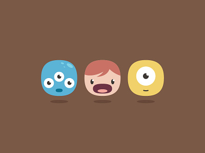 Cute Faces cute expressions faces funny icons kid monsters vector