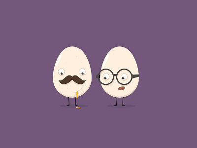 Leaking Egg cartoon characters eggs funny hipster vector