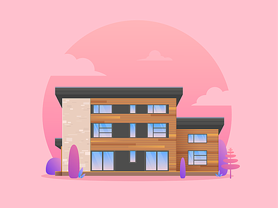 Waterfront house architecture house illustrator vector waterfront