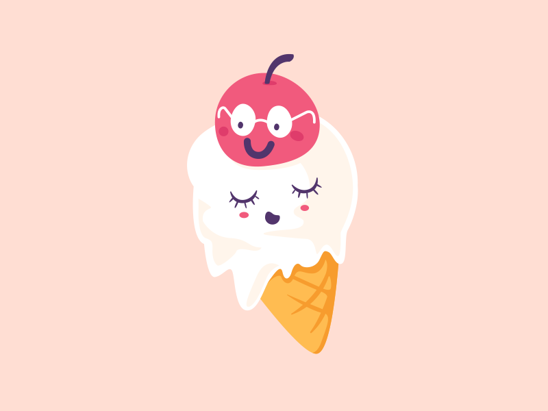 Ice Cream hot summer deewehmeyer characters illustrator cute kawaii vector cherryontop icecream