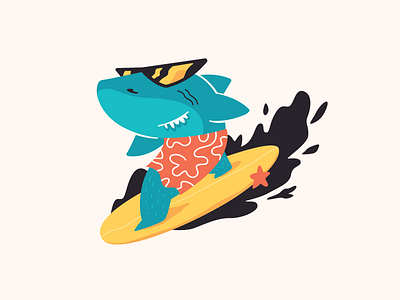 surfing shark