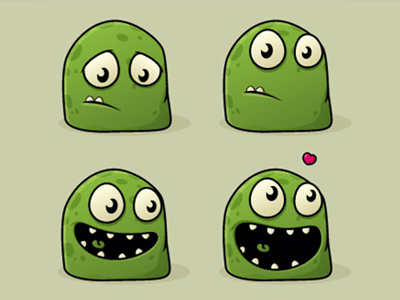 Blob blob character cute emotions faces monster vector