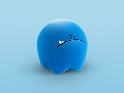 Lil Blue Monster angry character cute icon illustration monster toy