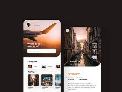 Travel App Exploration branding graphic design project travel app ui ui project ux