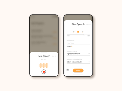 An app for recording short speeches to inspire each other ios product design ui ui ux ui design ux ux design