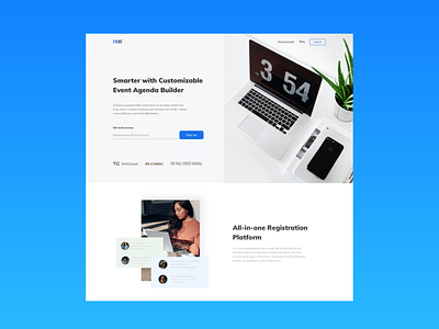 Landing page UI design