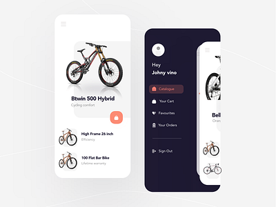 Bicycle App UI design bicycle app bicycle shop bike app bike ride mobile app mobile ui sakthi sakthi tm sakthi ™