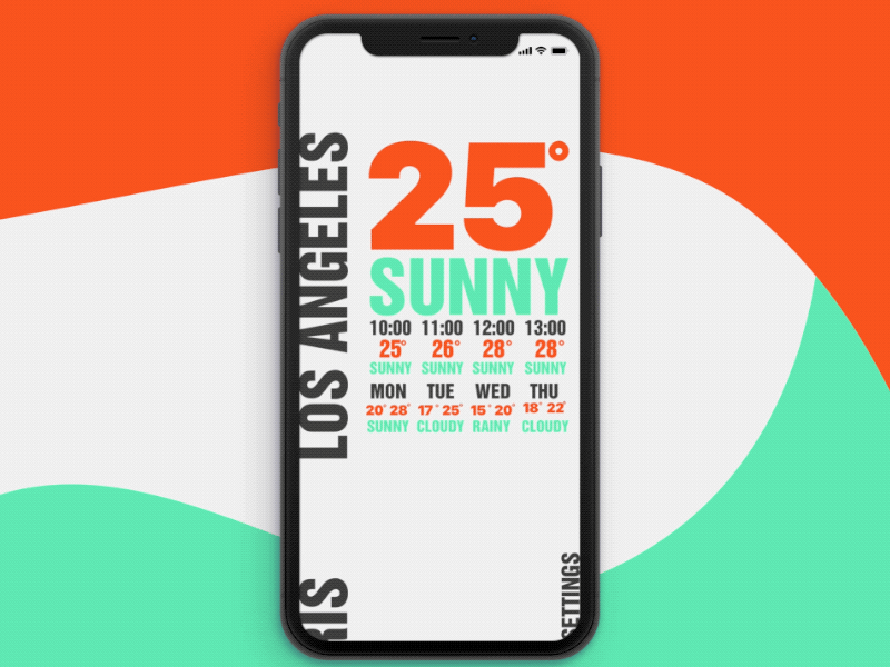 Minimal Weather App animation app app animation day rainy sunny ui ux weather weather app