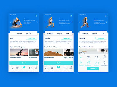 Fitness App Design animated button app fitness app health menu menu bar sport ui ux design uidesign ux design