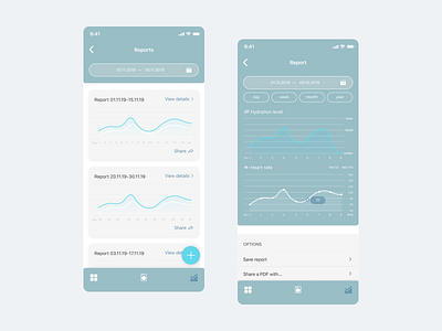 Mobile app for the hydration monitoring device mobile app mobile ui