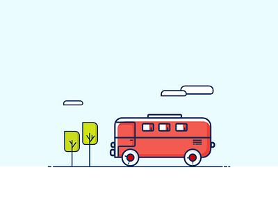 Bus app design bus bus app bus booking icon bus illustration minimal design