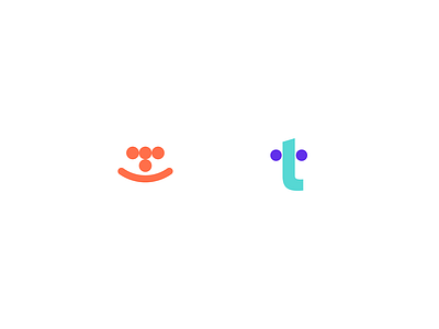 T L combination faces icon logotype marks