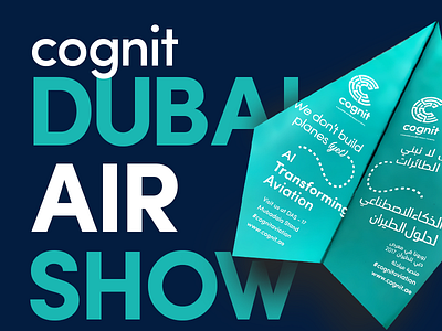 Cognit in Dubai Air Show 2017 booth cognit creative idea dubai air show events paper plane