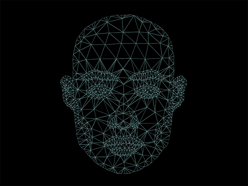face scanning loading animation artificial intelligence dots face face scan loader loading network opacity svg