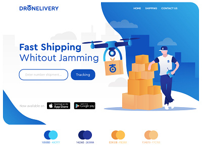Drone + Delivery blue box branding cardboard box deliver delivery design dji drone drones gradient illustration paper plane shipper shipping shipping container ui