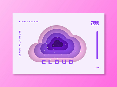 Paper Purple Background app branding cloud clouds design gradient icon illustration landingpage logo poster ui ux vector web