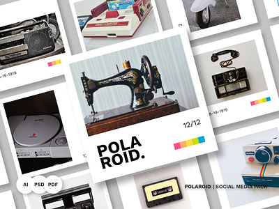 Polaroid Social Media Pack background banner design facebook fashion instagram instagram banner instagram post instagram stories instagram template instagramtemplates media promotion sale social social media stories template twitter vector