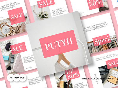 Putyh Social Media Pack background banner design facebook fashion instagram instagram banner instagram post instagram stories instagram template instagramtemplates media promotion sale social social media stories template twitter vector