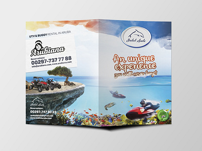 Half fold brouchure front atv coral corals dive flyer flyer design print design sea seabob tourist attraction underwater utv