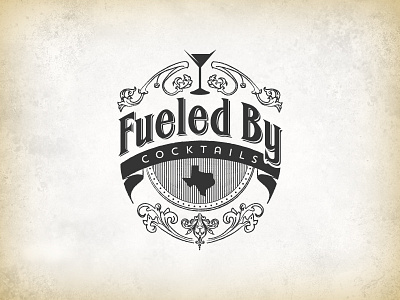 FBC: Round 1, Option A cocktails fancy label logo martini scrolling texas