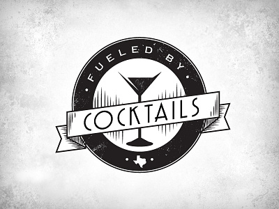 FBC: Round 1, Option B art deco badge cocktails label logo martini retro texas