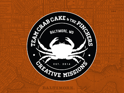 Team Crab Cake badge baltimore charm city church comm crab creative missions maryland md