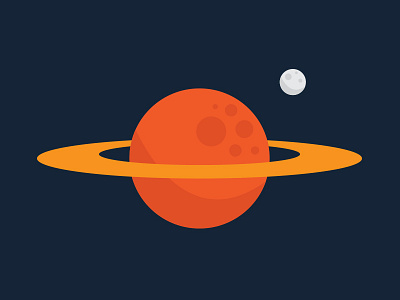 303030: Day 21 303030 flat illustration moon planet saturn space