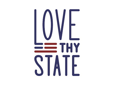 Love Thy State america american flag flag line logo lovethystate wordmark