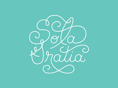 WIP: Sola Gratia circular lettering line mono mono width monoline wip