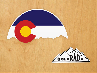 Colorado Stickers c co colorado hand drawn lovethystate mountain mountains rad state flag state pride sticker stickers