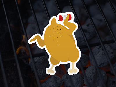 Lemon Pepper Grilled Turkey contest design food illustration lemon pepper playoff rebound sticker mule stickers thanksgiving turkey turkey day