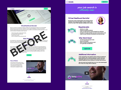 Landing Page Redesign landing page mobile nashville refresh relode sketch web design