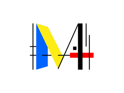 Mondrian Brand abstract blue branding composition de stijl icon logo m modern mondrian pattern primary primary colors rebrand red redesign refresh yellow