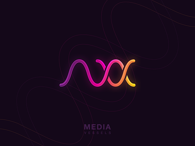 Media Vessels branding design graphic graphic design icon illustrator lettering logo logo design logotype m logo media typography vector waves