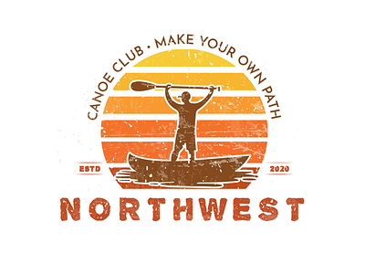 Vintage badge logo design for Northwest Canoe club.