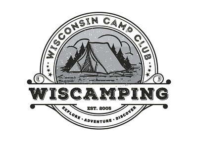 Vintage badge logo concept design for camping club