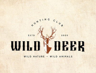 Vintage logo design for Hunting Club called "Wild Deer". animation app branding design graphic design illustration minimal print typography vector