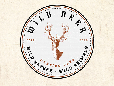 Vintage logo design for Hunting Club called "Wild Deer". branding graphic design hunter hunterglogo hunters hunting icon illustration logo typography