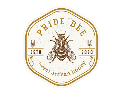Logo design for Pride Bee - Honey Crafted brand designer brand identity graphic design graphic designer honey honey logo honeybee logo logo designer vector